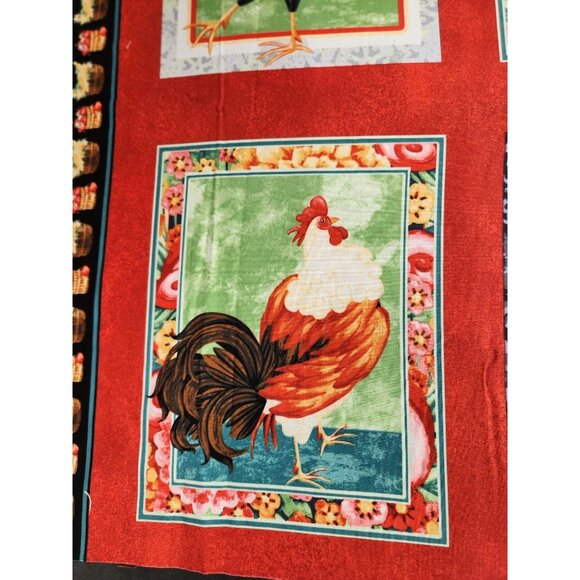 Rooster Fabric Panel By Henry Glass & Co. For Quilts & Crafts 44" x 25" Panel - Picture 15 of 16